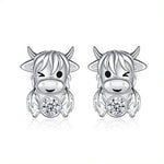 HCE01 HIGHLAND COW EARRINGS DIAMOND